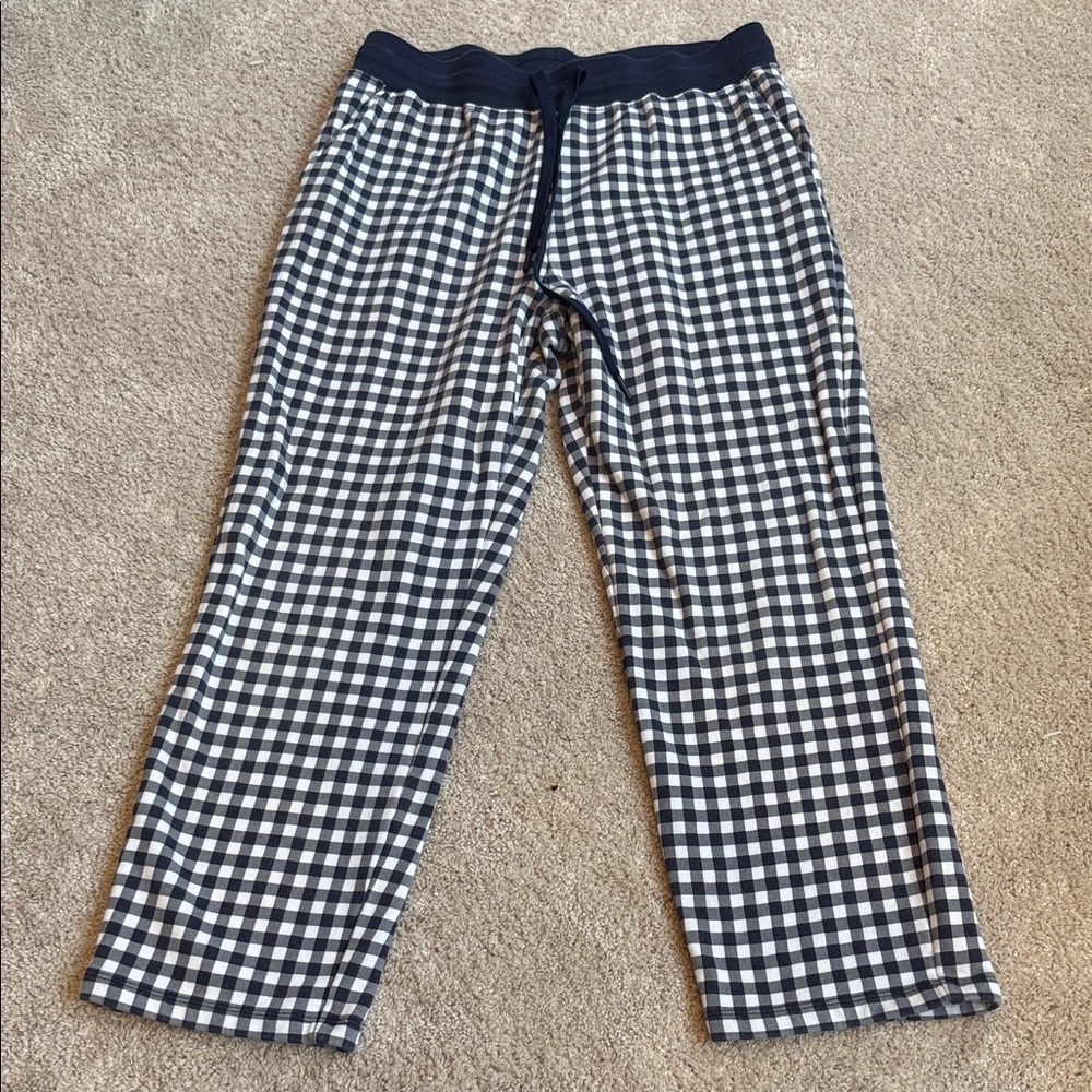 Draper James Navy and White Gingham Lounge Pants